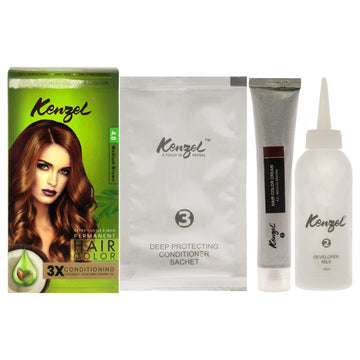 Extra Gentle and Mild Permanent Hair Color - 4 Medium Brown by Kenzel for Women - 1 Application Hair Color
