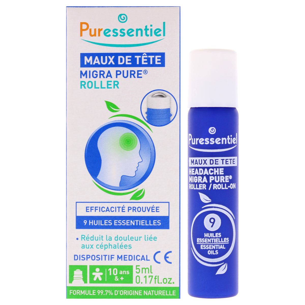 Headache Roller by Puressentiel for Unisex - 0.17 oz Roll-On