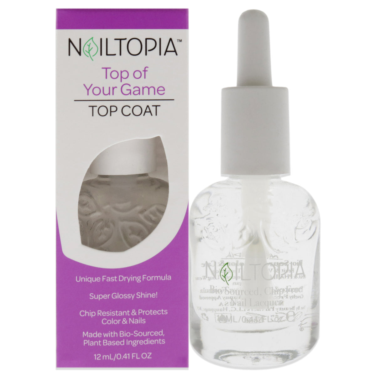 Bio-Sourced Chip Free Top Coat - Top Of Your Game by Nailtopia for Women - 0.41 oz Nail Polish