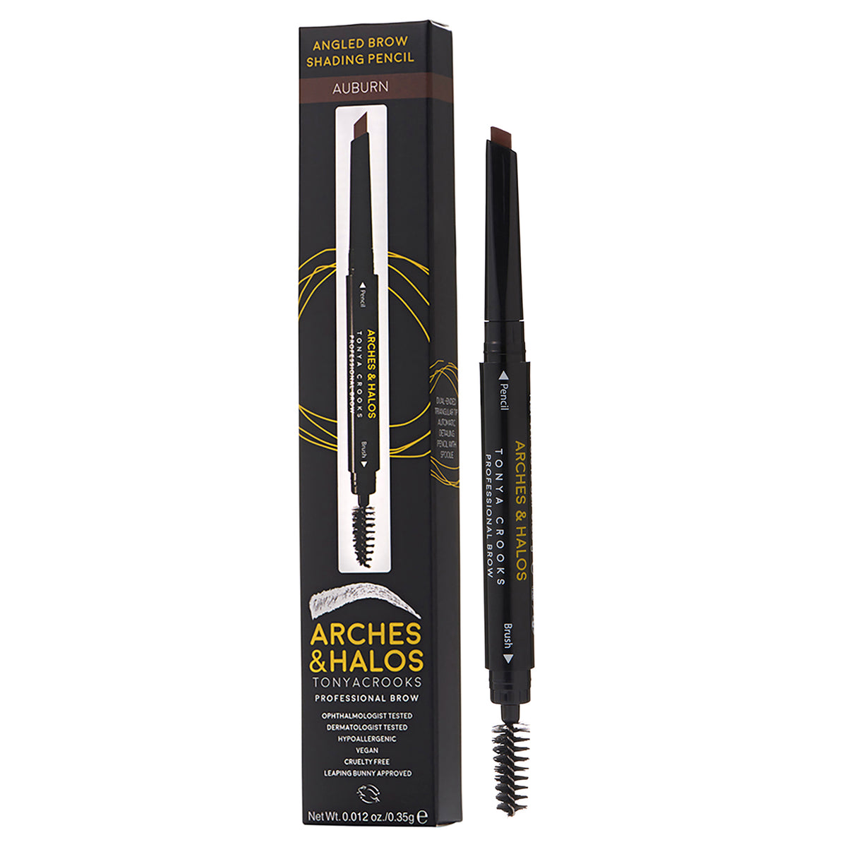 Angled Brow Shading Pencil - Auburn by Arches and Halos for Women - 0.012 oz Eyebrow Pencil