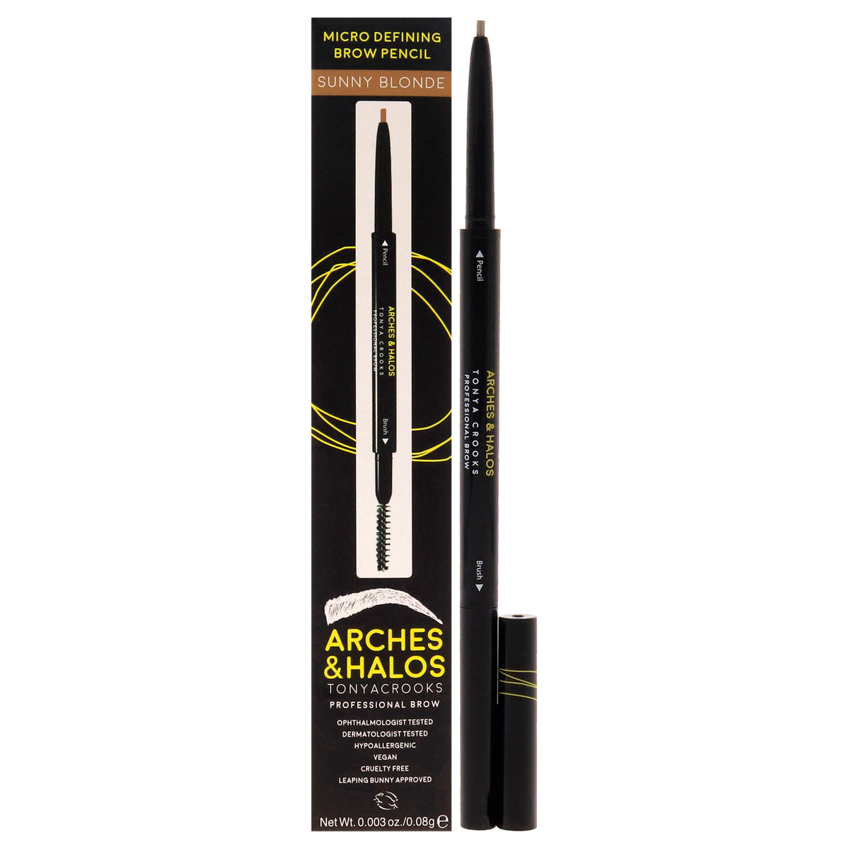 Micro Defining Brow Pencil - Sunny Blonde by Arches and Halos for Women - 0.003 oz Eyebrow Pencil