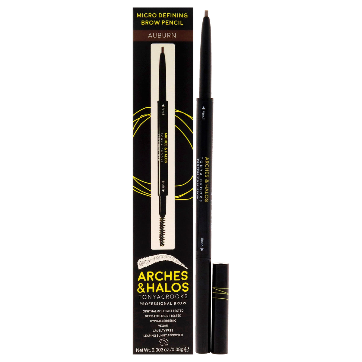 Micro Defining Brow Pencil - Auburn by Arches and Halos for Women - 0.003 oz Eyebrow Pencil