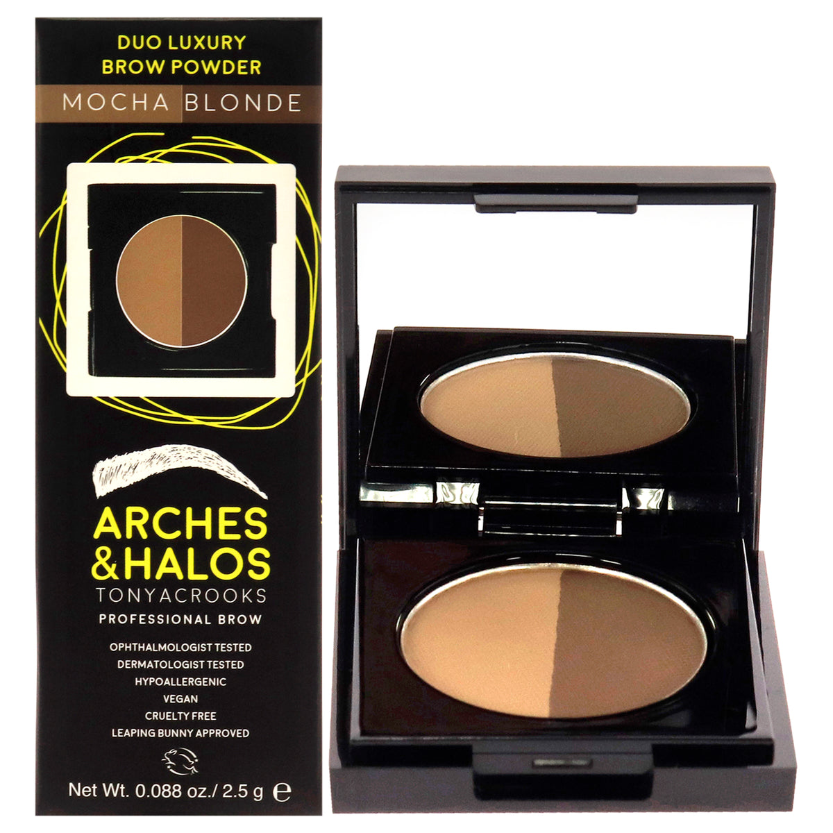 Duo Luxury Brow Powder - Mocha Blonde by Arches and Halos for Women - 0.088 oz Eyebrow