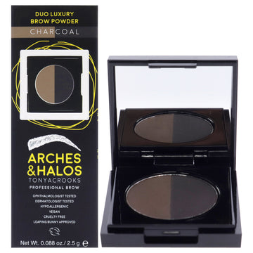 Duo Luxury Brow Powder - Charcoal by Arches and Halos for Women - 0.088 oz Eyebrow