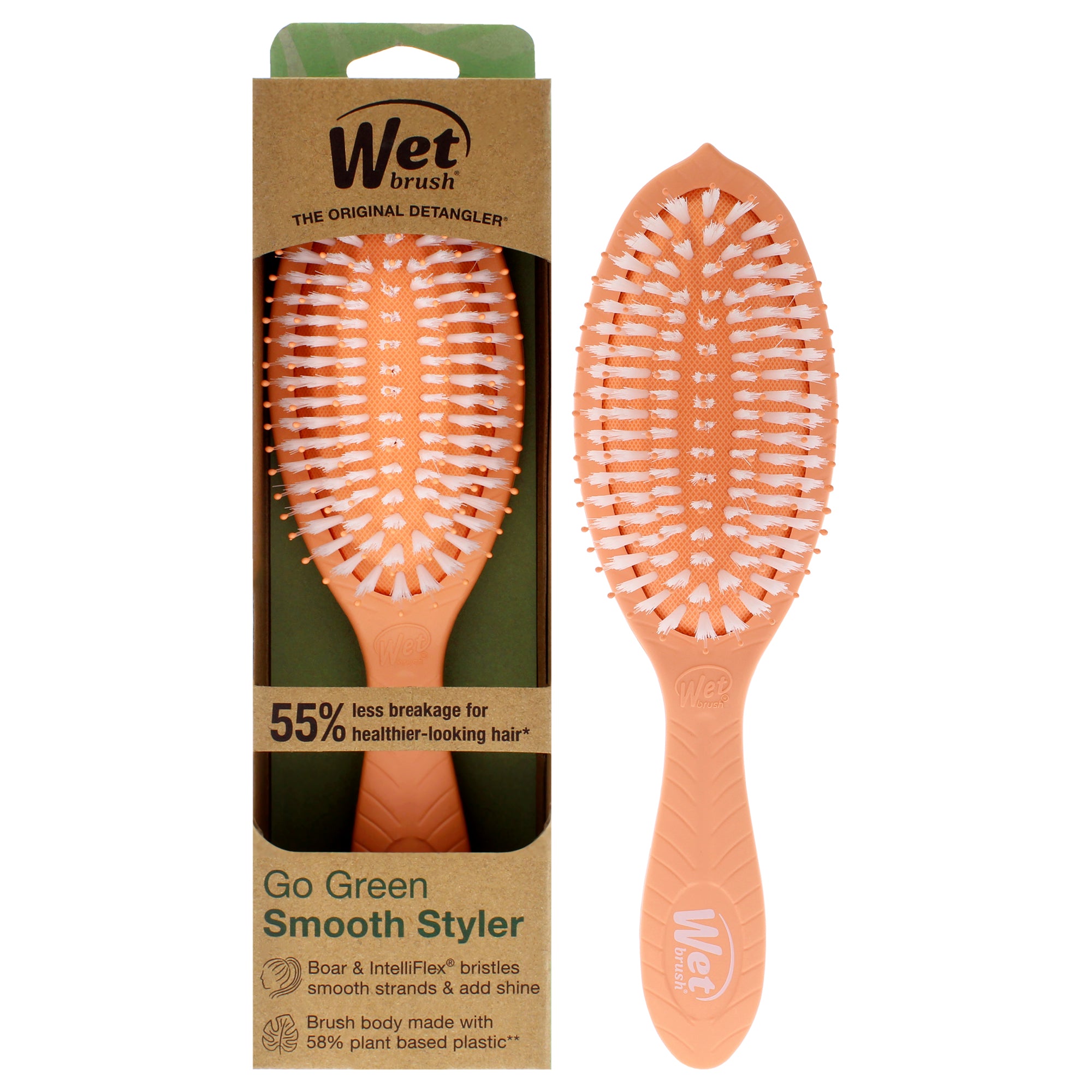Go Green Oil Infused Shine Brush - Coconut Oil by Wet Brush for Unisex - 1 Pc Hair Brush