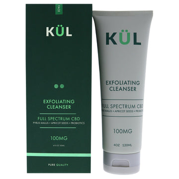Exfoliating Cleanser Full Spectrum 100mg CBD by Kul CBD for Unisex - 4 oz Cleanser