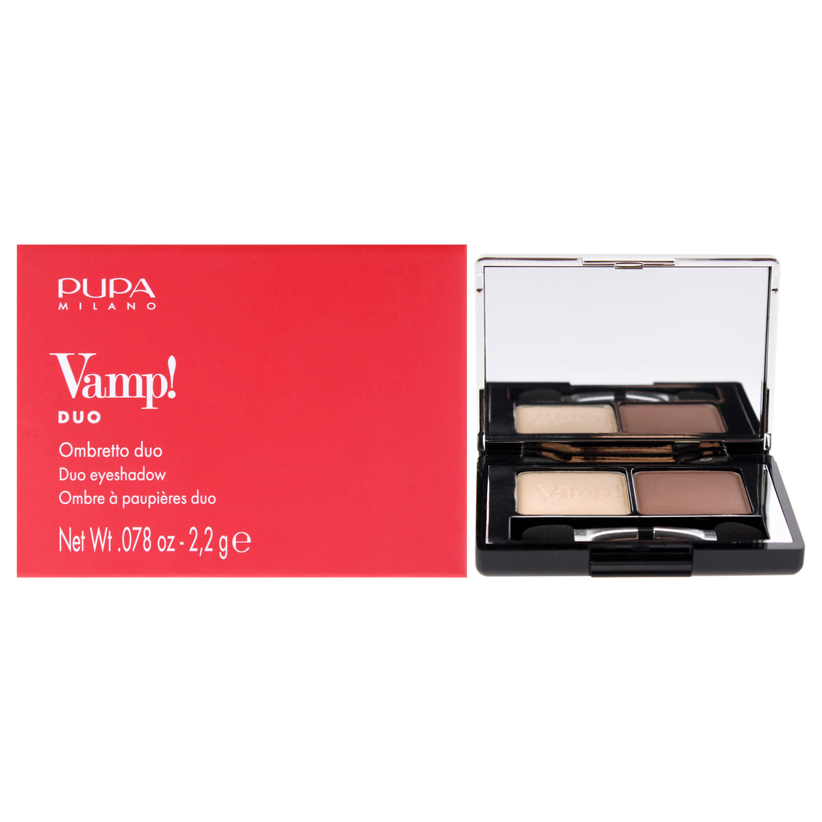 Vamp! Compact Duo Eyeshadow - 005 Milk Chocolate by Pupa Milano for Women - 0.078 oz Eye Shadow