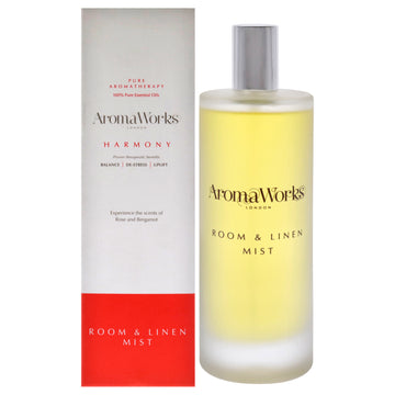Harmony Room Mist by Aromaworks for Unisex - 3.38 oz Room Mist