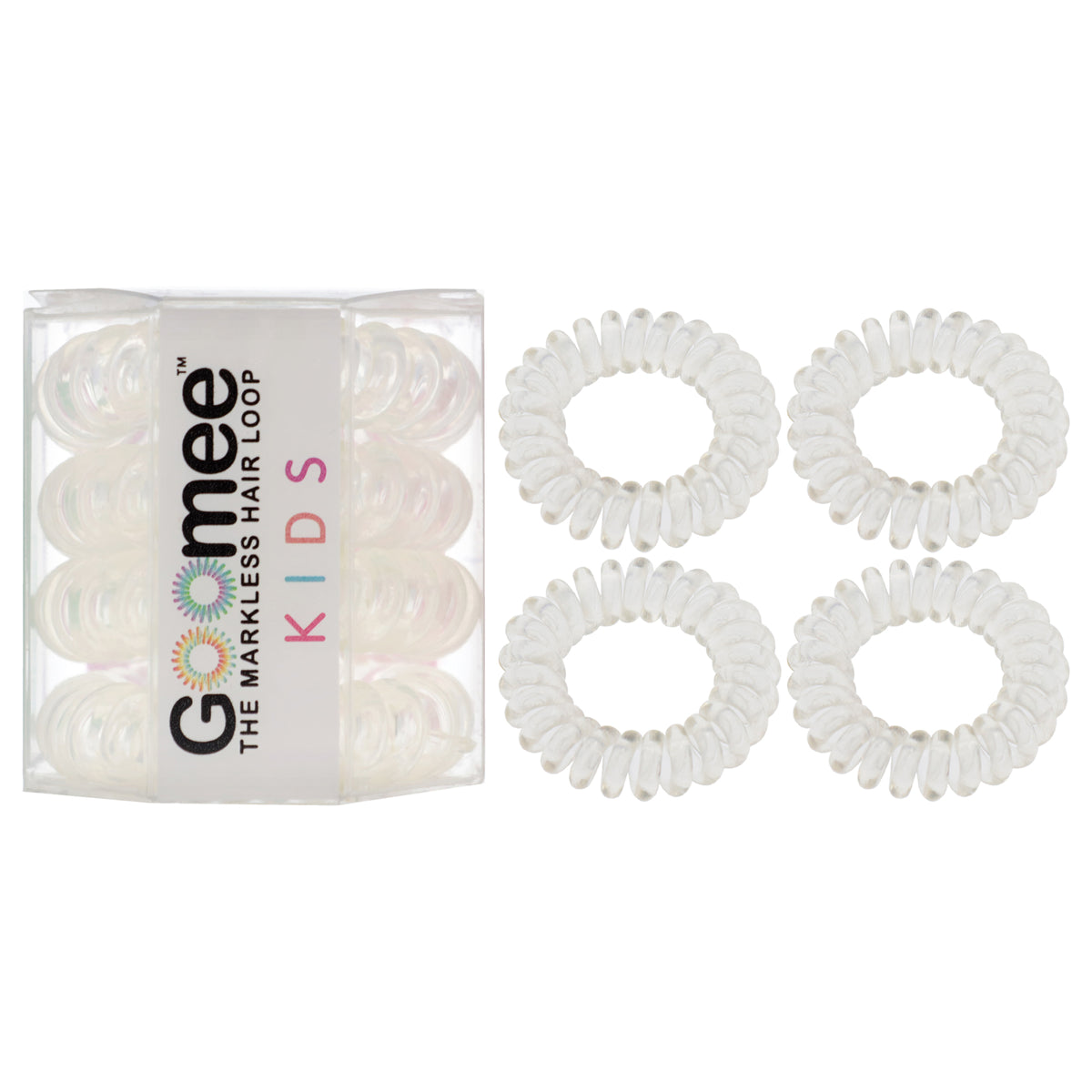 Kids The Markless Hair Loop Set - Glass Slipper by Goomee for Kids - 4 Pc Hair Tie