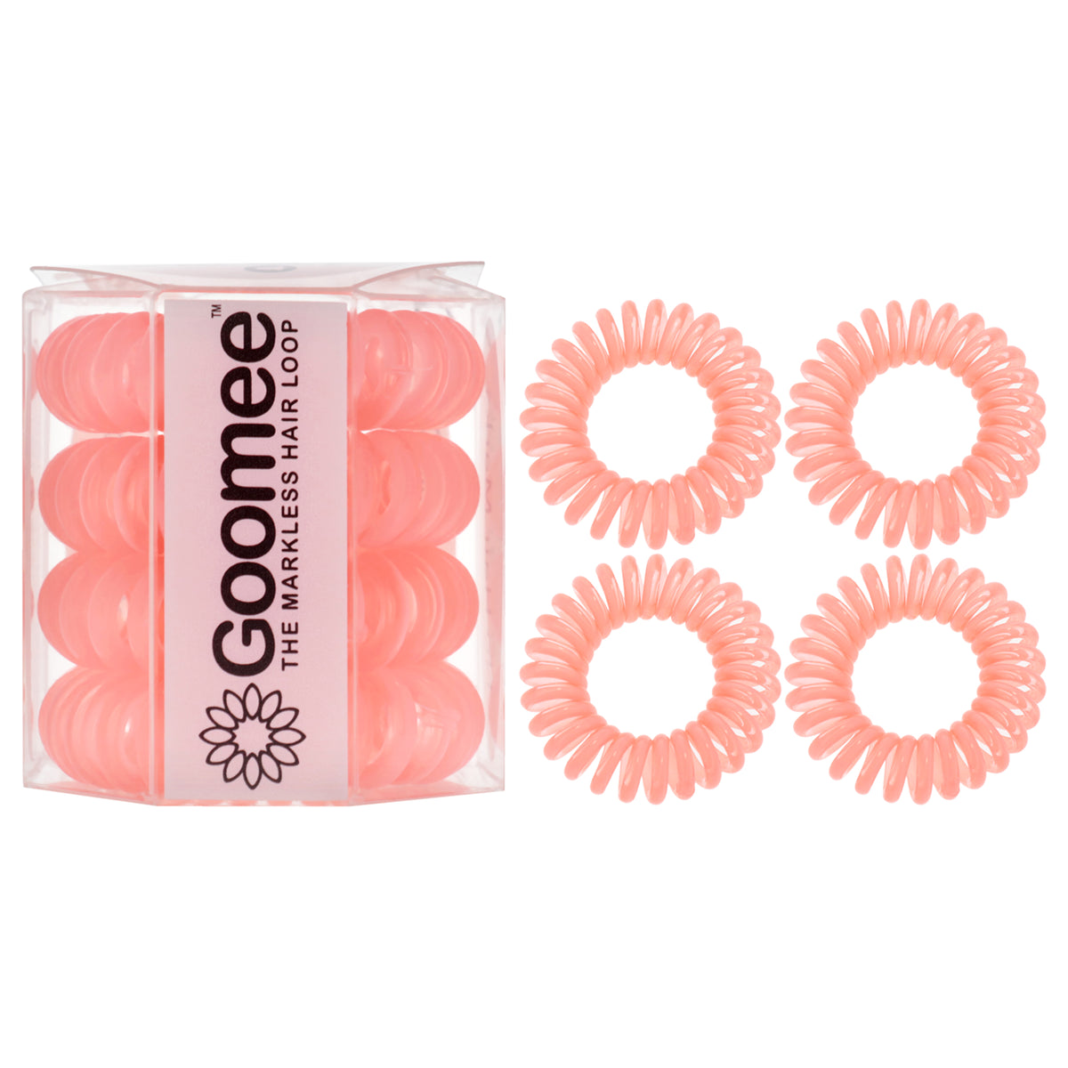 The Markless Hair Loop Set - Huntington Peach by Goomee for Women - 4 Pc Hair Tie