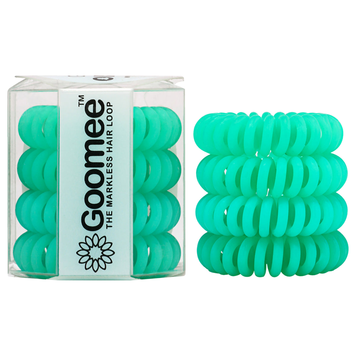 The Markless Hair Loop Set - Sea Green by Goomee for Women - 4 Pc Hair Tie