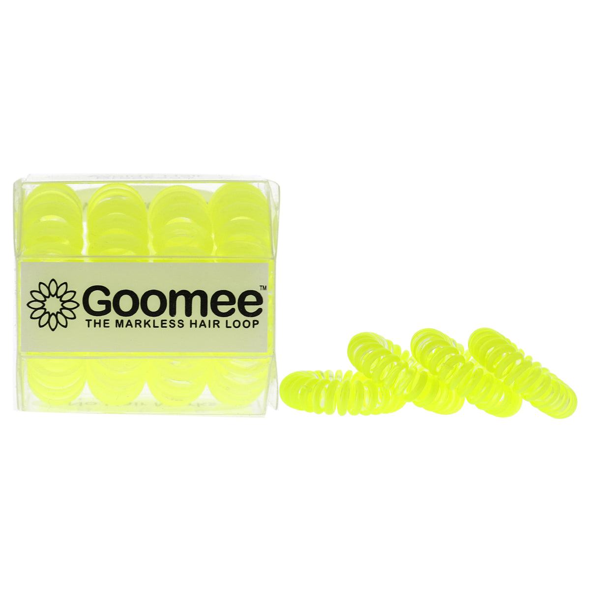 The Markless Hair Loop Set - Yolo Yellow by Goomee for Women - 4 Pc Hair Tie