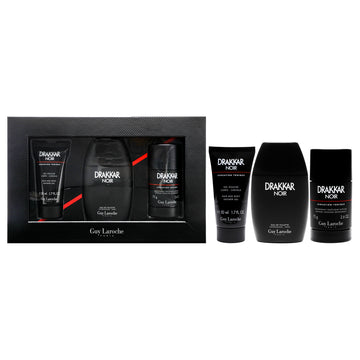 Drakkar Noir - 2021 by Guy Laroche for Men - 3 Pc Gift Set 3.4oz EDT Spray, 2.6oz Deodorant Stick, 1.7oz Shower Gel