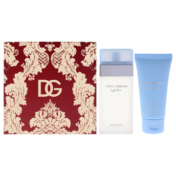 Light Blue by Dolce and Gabbana for Women - 2 Pc Gift Set 1.7oz EDT Spray, 1.7oz Refreshing Body Cream