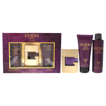 Guess Gold by Guess for Men - 3 Pc Gift Set 2.5oz EDT Spray, 6.0oz Deodorizing Spray, 6.7oz Shower Gel