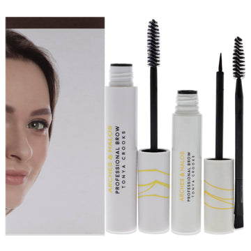 Brow Hero Tint Kit - Neutral Brown by Arches and Halos for Women - 3 Pc 0.169oz Clear Brow Gel, 0.270 Brow Hero Tint, Dual-Ended Angled Brush