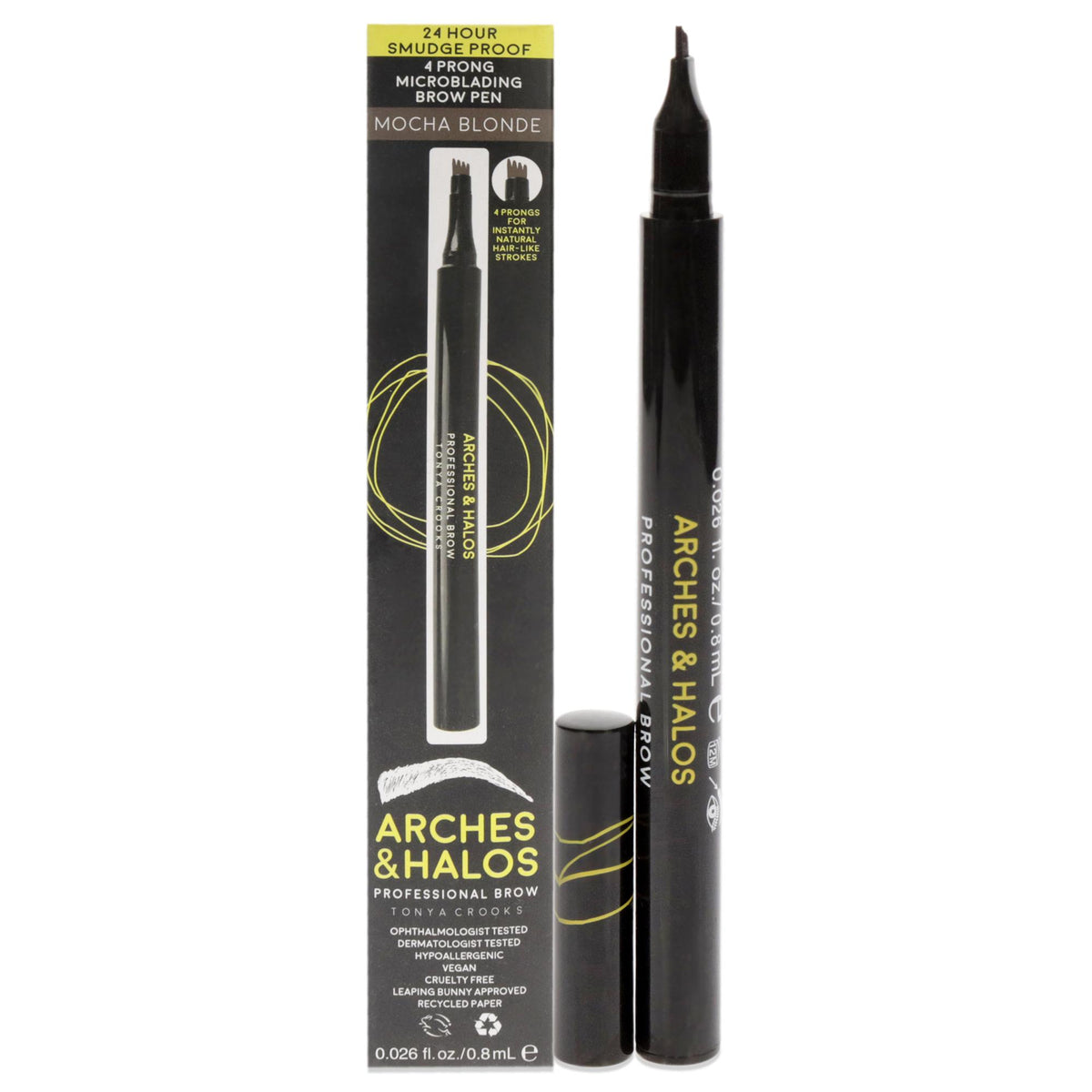 4 Prong Microblading Brow Pen - Mocha Blonde by Arches and Halos for Women - 0.026 oz Eyebrow Pen