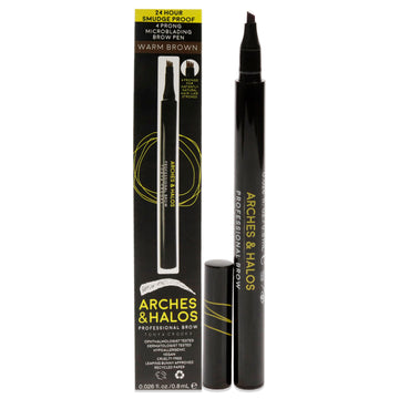 4 Prong Microblading Brow Pen - Warm Brown by Arches and Halos for Women - 0.026 oz Eyebrow Pen