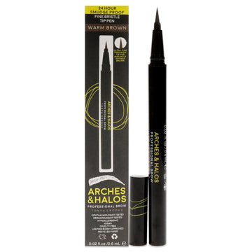 Fine Bristle Tip Pen - Warm Brown by Arches and Halos for Women - 0.02 oz Eyebrow Pen