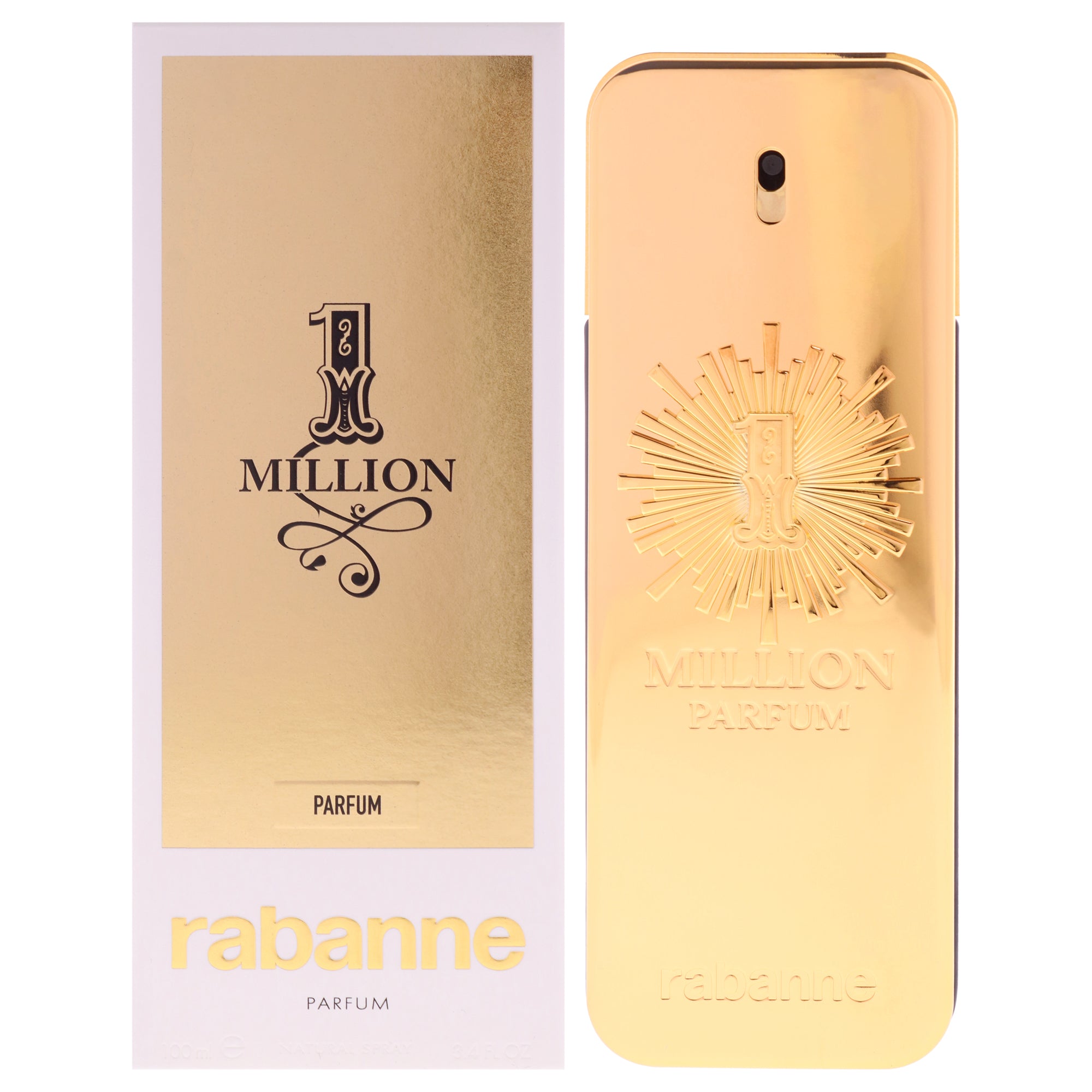 1 Million Parfum by Paco Rabanne for Men - 3.4 oz Parfum Spray