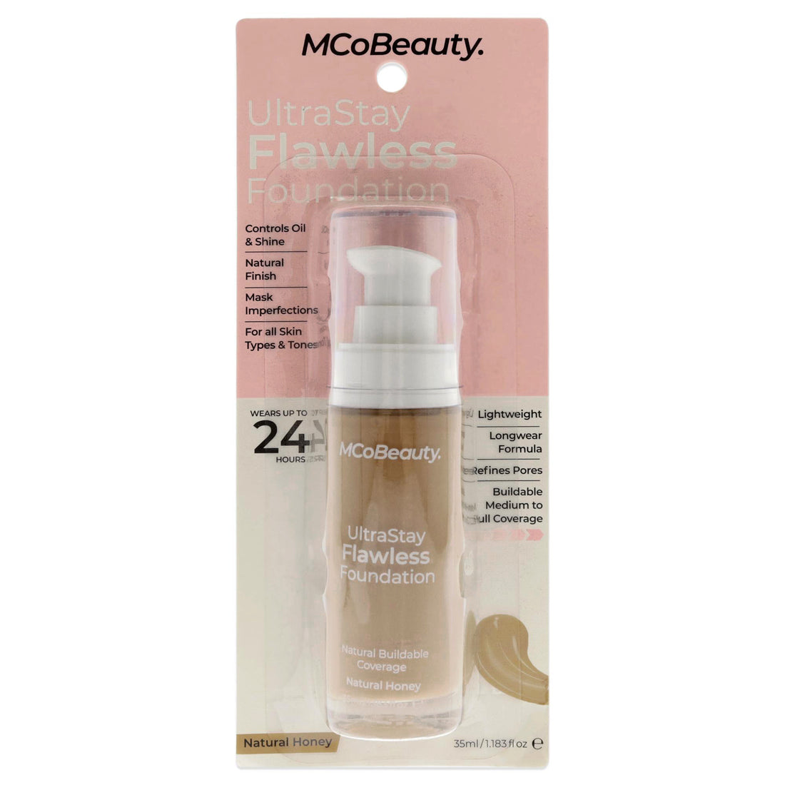 UltraStay Flawless Foundation - Natural Honey by MCoBeauty for Women - 1.18 oz Foundation