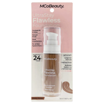 UltraStay Flawless Foundation - Warm Honey by MCoBeauty for Women - 1.18 oz Foundation