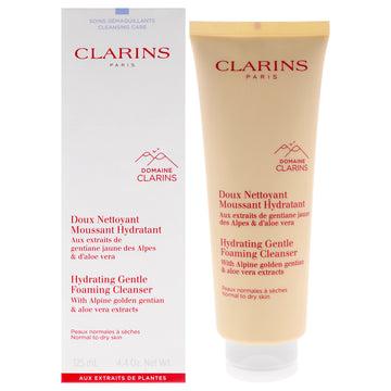 Hydrating Gentle Foaming Cleanser by Clarins for Unisex - 4.4 oz Cleanser