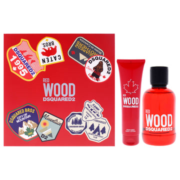 Red Wood by Dsquared2 for Women - 2 Pc Gift Set 3.4oz EDT Spray, 5.0oz Perfumed Body Lotion