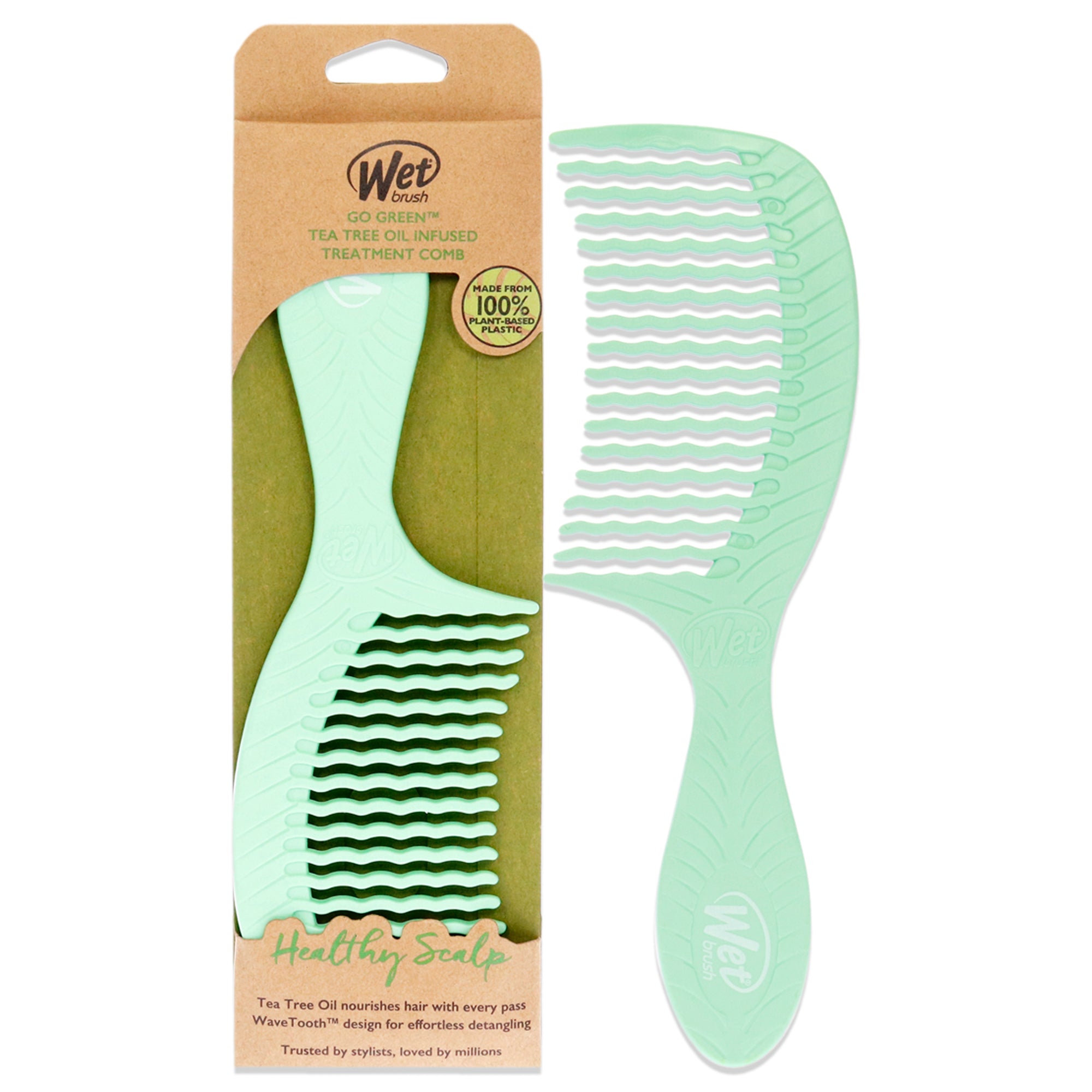Go Green Detangling Infused Treatment Comb - Tea Tree Oil by Wet Brush for Unisex - 1 Pc Comb