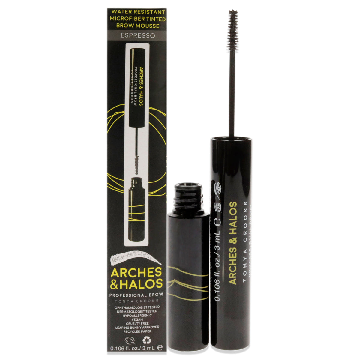 Microfiber Tinted Brow Mousse - Espresso by Arches and Halos for Women - 0.106 oz Mousse