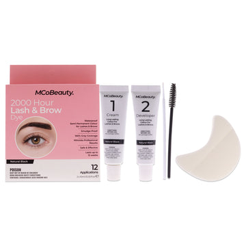 2000 Hours Lash and Brow Dye - Natural Black by MCoBeauty for Women - 2 x 0.33oz Cream, Developer
