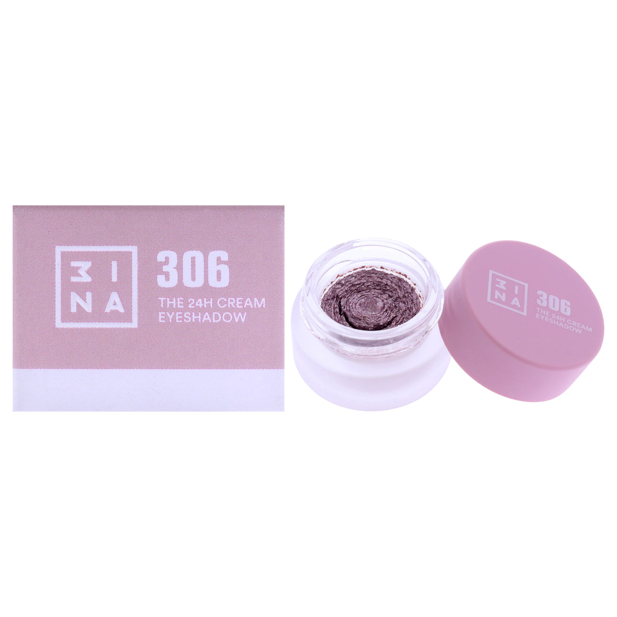 The 24H Cream Eyeshadow - 306 Light Mauve Pink Sparkly by 3INA for Women - 0.1 oz Eye Shadow