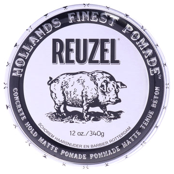 Concrete Hold Matte Pomade by Reuzel for Men - 12 oz Pomade