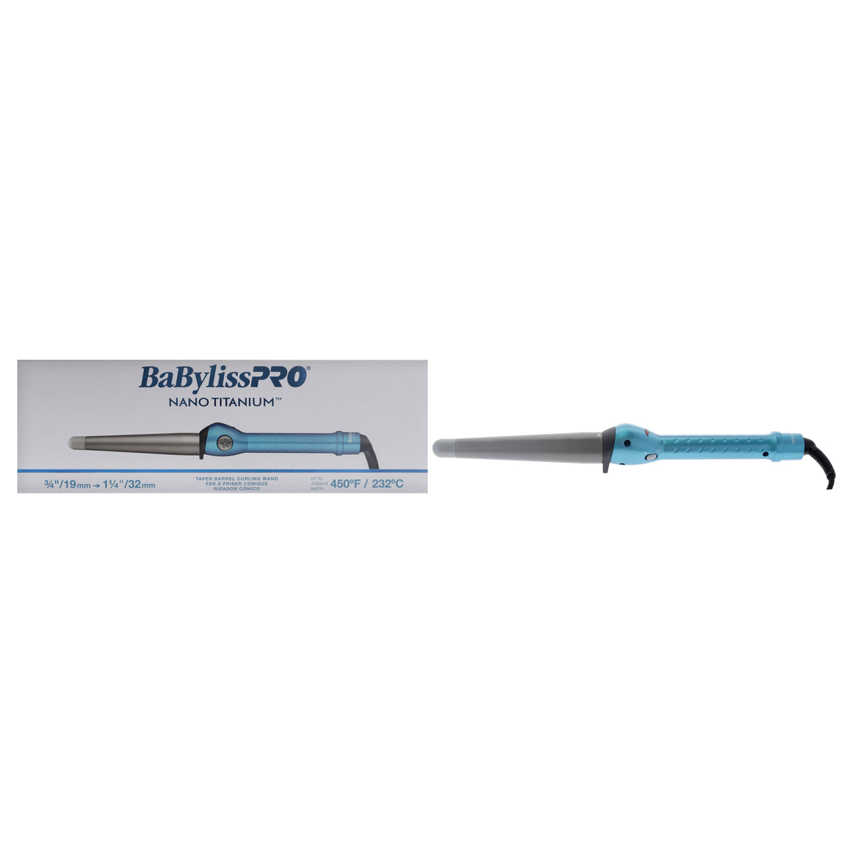 Nano Titanium Taper Barrel Curling Iron - BNT125TB by BaBylissPRO for Unisex - 1.25 Inch Curling Iron