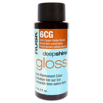 Deepshine Gloss Demi-Permanent Color - 6CG Dark Copper Golden Blonde by Rusk for Unisex - 2 oz Hair Color