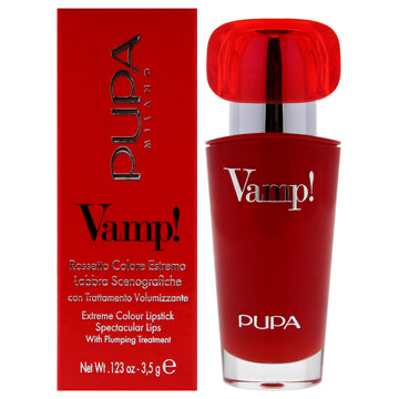 Vamp! Luminous Lipstick - 302 Ruby Red by Pupa Milano for Women - 0.123 oz Lipstick