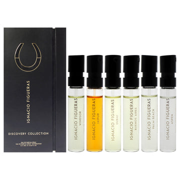 Ignacio Figuras Discovery by Ignacio Figueras for Unisex - 12 Pc Mini Gift Set 2 x 0.06oz Winsor EDP Spray, 2 x 0.06oz Jaipur EDP Spray, 2 x 0.06oz Dubai EDP Spray, 2 x 0.06oz Buenos Aires EDP Spray, 2 x 0.06oz Palm Beach EDP Spray + more