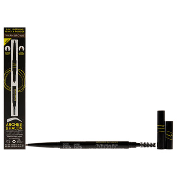 2-in-1 Defining Eyebrow Pencil and Powder - Warm Brown by Arches and Halos for Women - 0.017 oz Makeup
