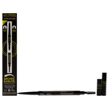 2-in-1 Defining Eyebrow Pencil and Powder - Dark Brown by Arches and Halos for Women - 0.017 oz Makeup
