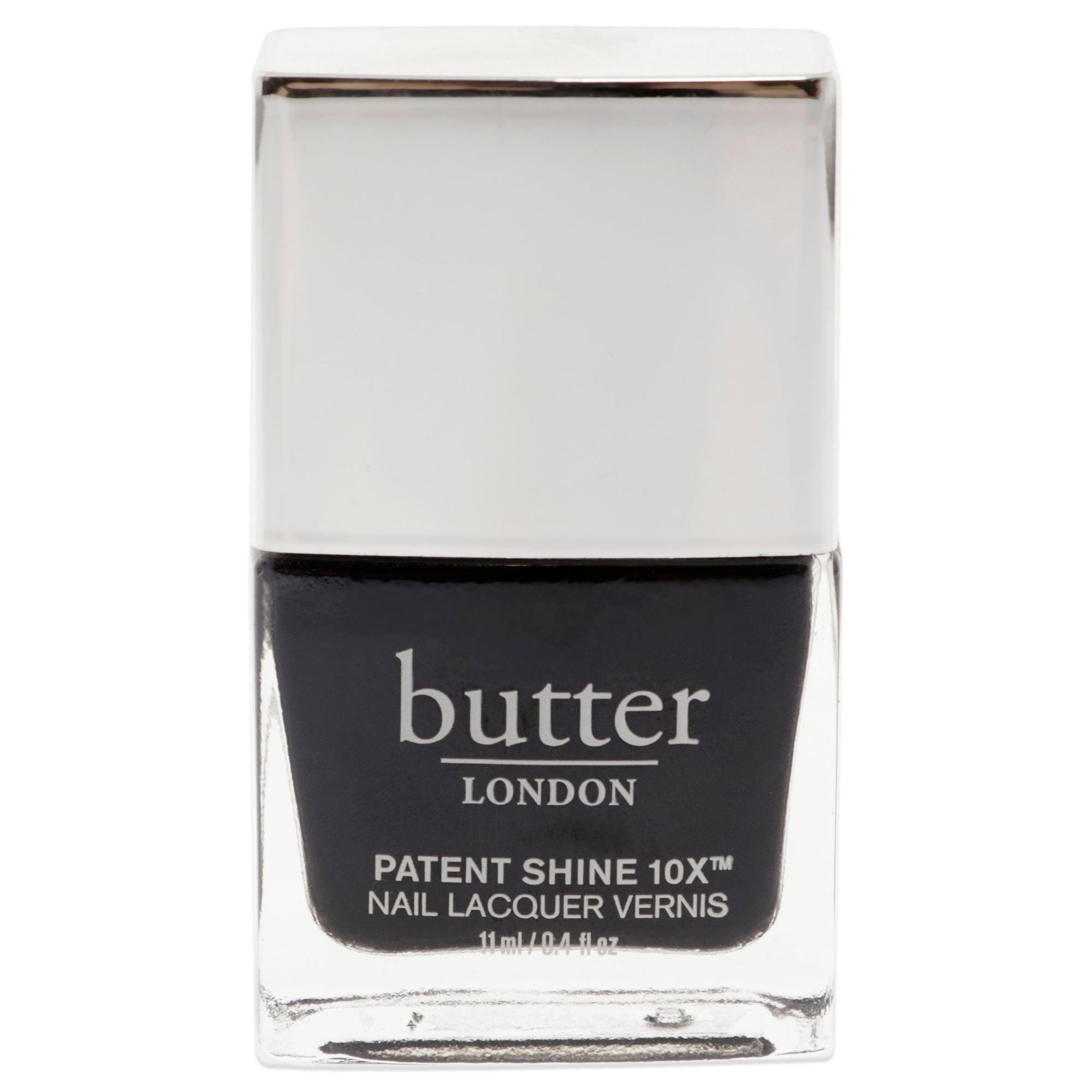 Patent Shine 10X Nail Lacquer - Union Jack Black by Butter London for Women - 0.4 oz Nail Polish