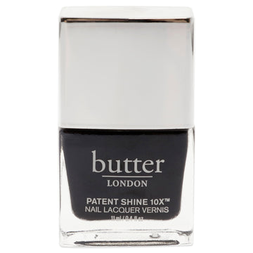Patent Shine 10X Nail Lacquer - Union Jack Black by Butter London for Women - 0.4 oz Nail Polish