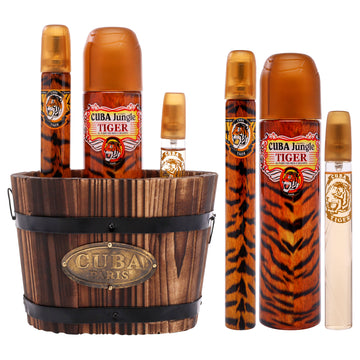 Cuba Jungle Tiger by Cuba for Women - 3 Pc Gift Set 3.3oz EDP Spray, 1.17oz EDP Spray, 0.5oz EDP Spray