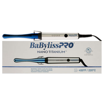 Nano Titanium Reverse Taper Curling Wand - BNTWRTUC - Blue-Grey by BaBylissPRO for Unisex - 1 Inch Curling Iron