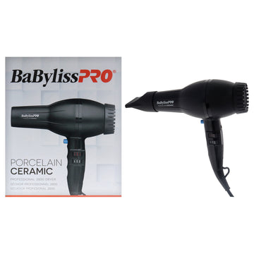 Porcelain Ceramic Professional 2800 Dryer - BP2800N - Black by BaBylissPRO for Unisex - 1 Pc Hair Dryer