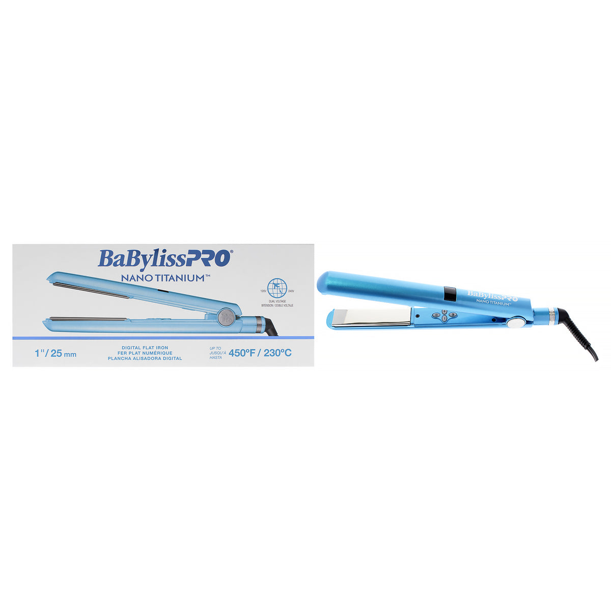 Nano Titanium Digital Flat Iron - BNT4095TUC - Blue by BaBylissPRO for Unisex - 1.25 Inch Flat Iron