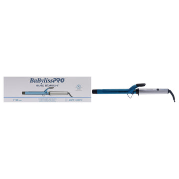 Nano Titanium Extended-Barrel Curling Iron - BNTW100XLUC Blue-Grey by BaBylissPRO for Unisex - 1 Inch Curling Iron