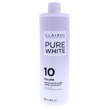 Pure White 10 Volume Creme Developer by Clairol for Unisex - 16 oz Lightener