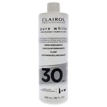 Pure White 30 Volume Creme Developer by Clairol for Unisex - 16 oz Lightener