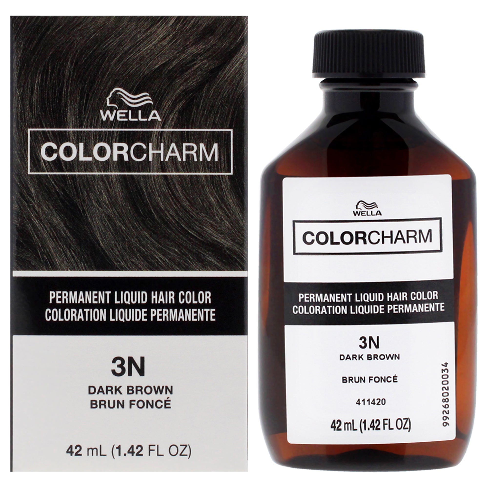Color Charm Permanent Liquid Hair Color - 3N Dark Brown by Wella for Unisex - 1.42 oz Hair Color
