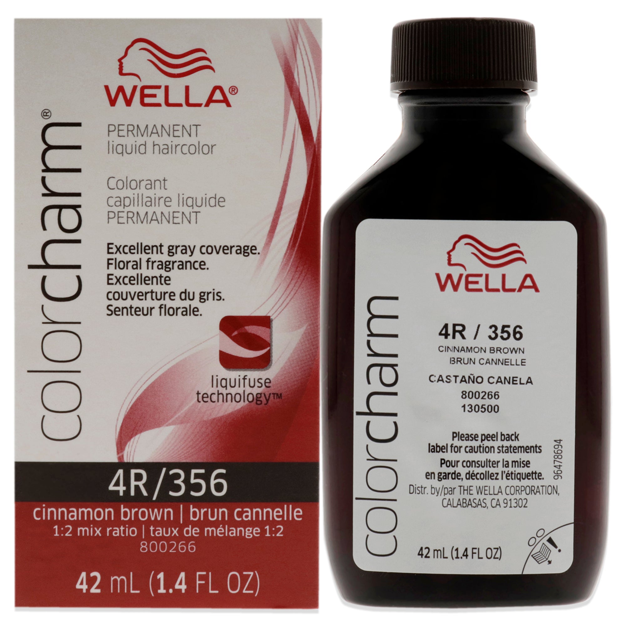 Color Charm Permanent Liquid Hair Color - 356 4R Cinnamon Brown by Wella for Unisex - 1.42 oz Hair Color
